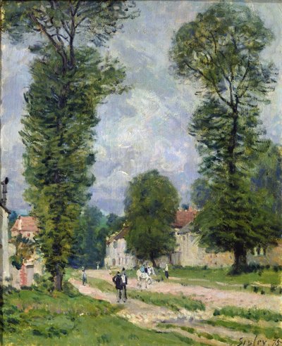 De Weg naar Marly-le-Roi, of De Weg naar Versailles, 1875 door Alfred Sisley